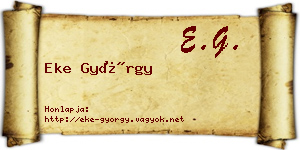 Eke György névjegykártya