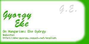 gyorgy eke business card